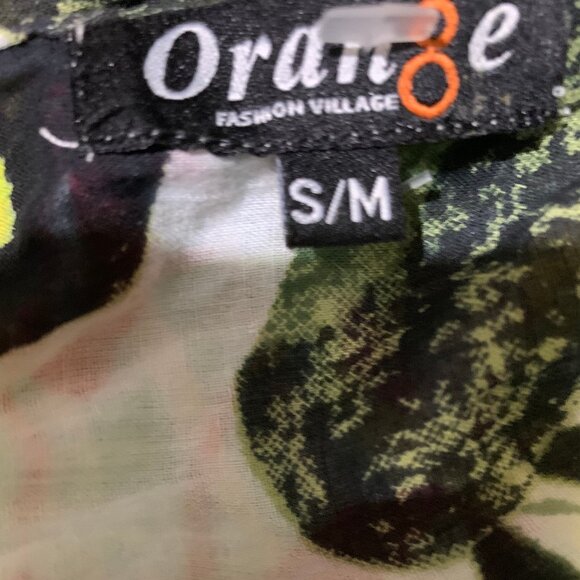 ORANGE FASHION VILLAGE FLORAL PRINT SHIRTS SIZE S/M - Picture 7 of 7